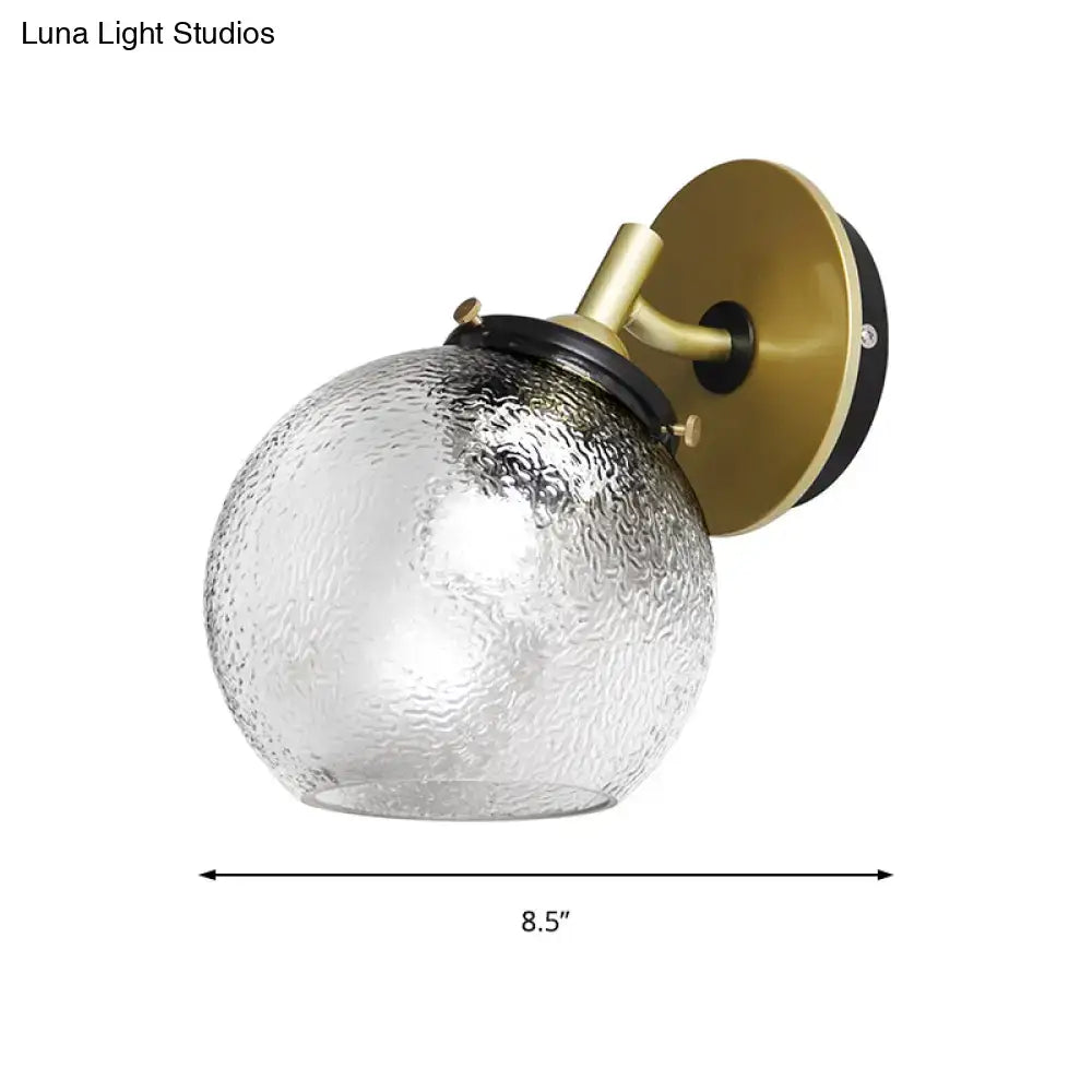 Minimalist gold water glass wall sconce for living room