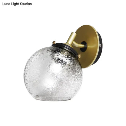 Minimalist gold water glass wall sconce for living room