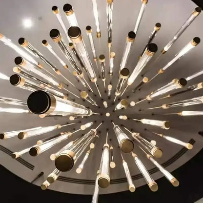 Minimalist gold & white elegant led chandelier for living room