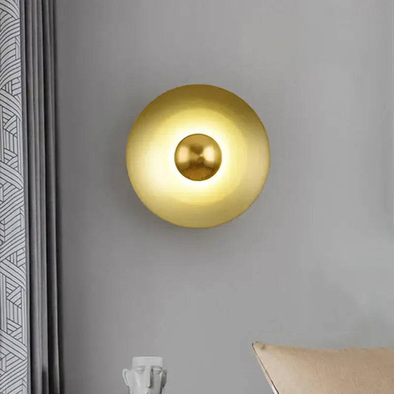 Minimalist golden macaroon led wall lamp bedroom ambient light