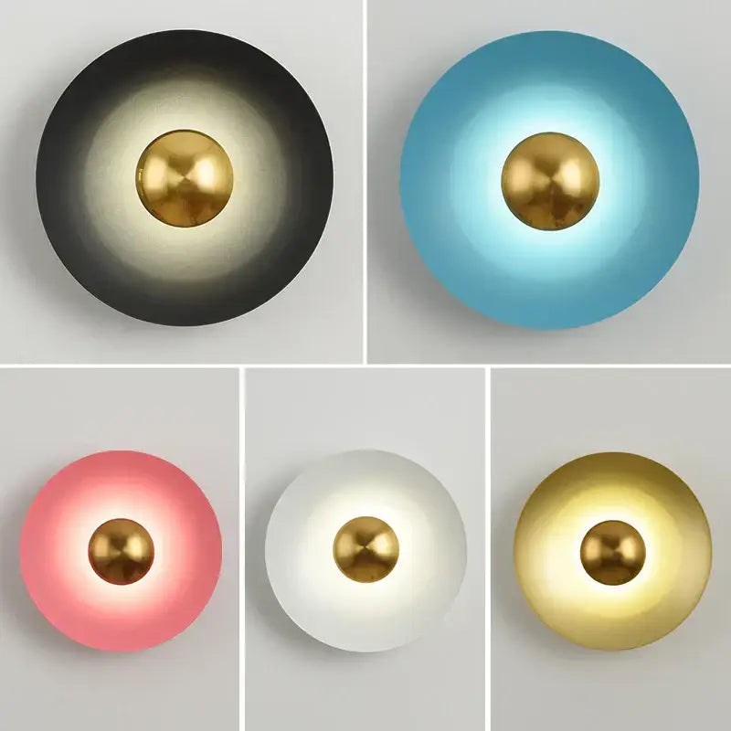 Minimalist golden macaroon led wall lamp bedroom ambient light
