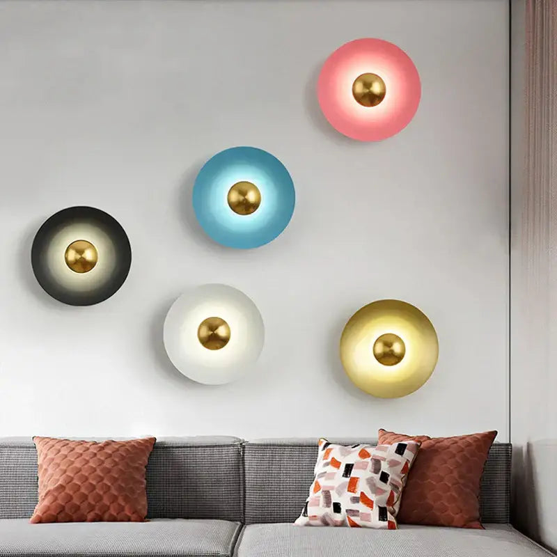 Minimalist golden macaroon led wall lamp bedroom ambient light