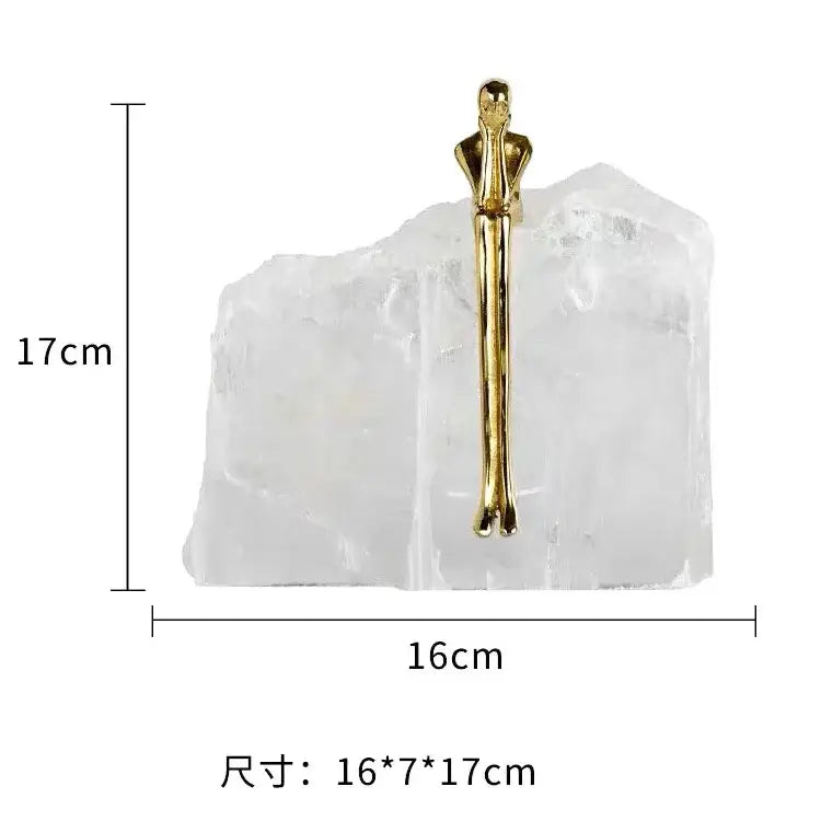 Minimalist golden man sculpture bookends living room home decor