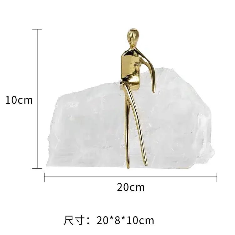 Minimalist golden man sculpture bookends living room home decor