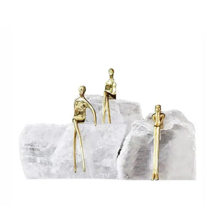 Minimalist golden man sculpture bookends living room home decor