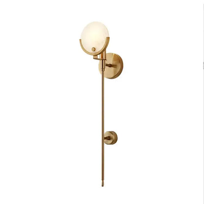 Minimalist golden marble wall lamp for bedroom and living room