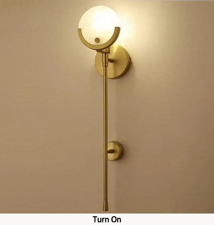Minimalist golden marble wall lamp for bedroom and living room