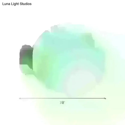 Minimalist green glass spherical sconce light balcony wall lamp
