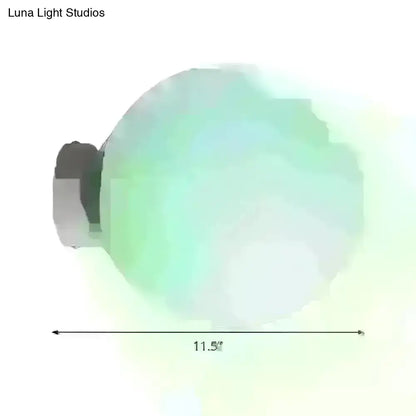 Minimalist green glass spherical sconce light balcony wall lamp