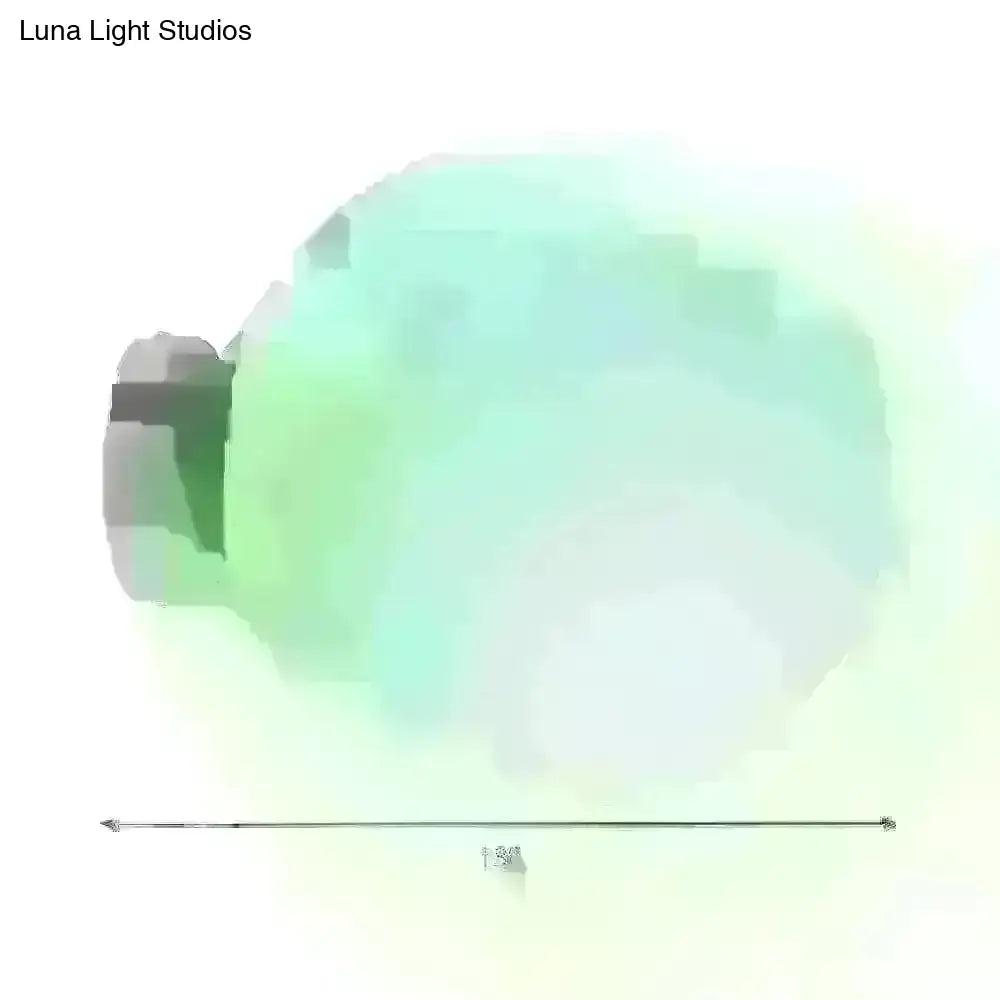 Minimalist green glass spherical sconce light balcony wall lamp