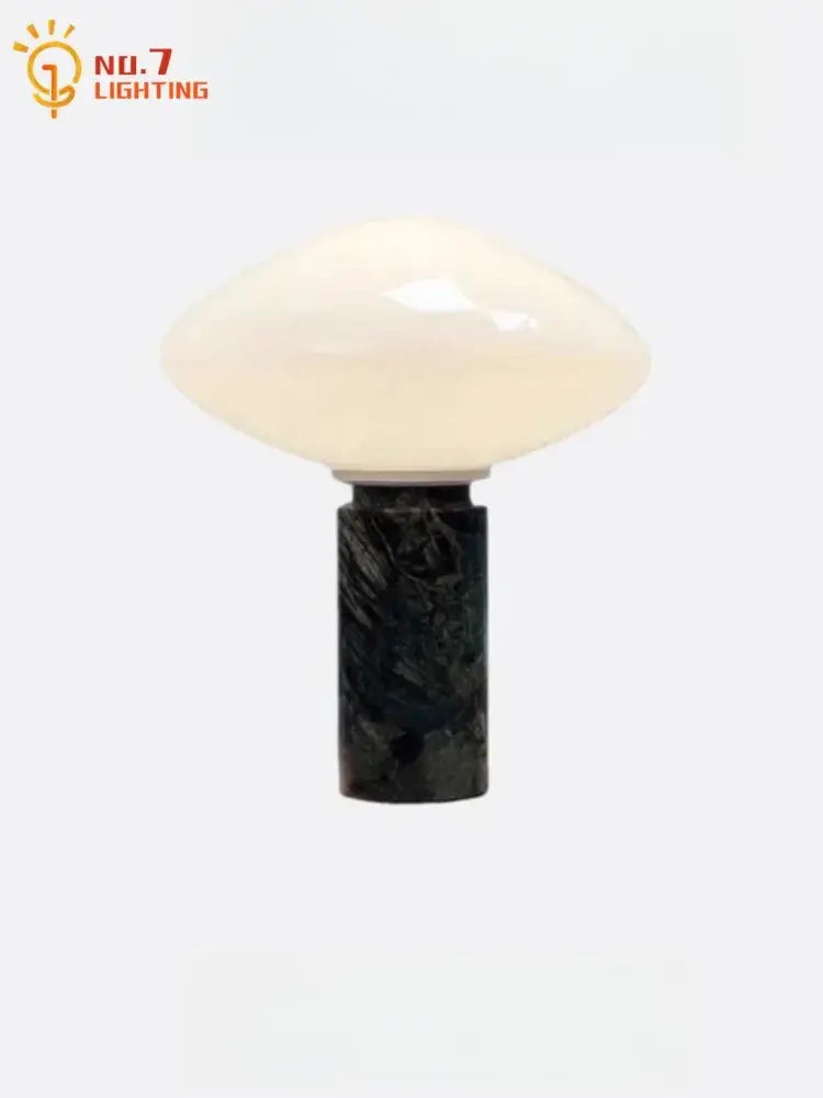 Minimalist green marble led table lamp bedroom mushroom light