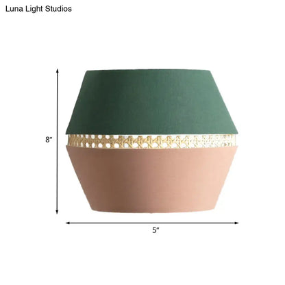 Minimalist green & terracotta rattan wall mount light bedroom