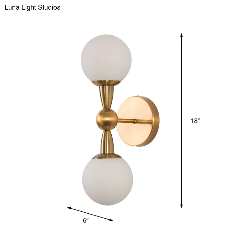 DecorBites™ Minimalist Hand-Blown Glass Spherical Wall Sconce with Half-Bulb in Gold - Perfect for Bedrooms