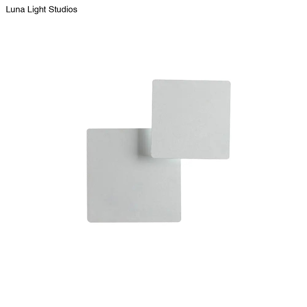 DecorBites™ Minimalist Iron Movable Shade Square Wall Lamp - Black/White LED Sconce Lighting in Warm/White Light