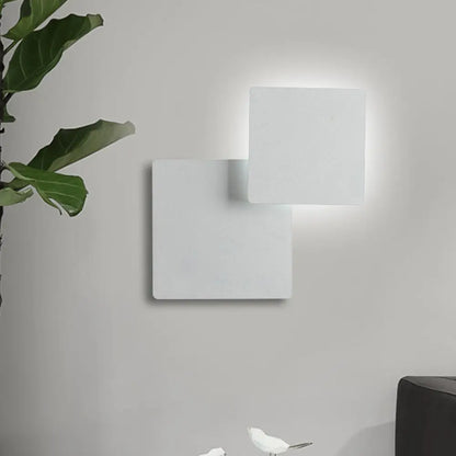 DecorBites™ Minimalist Iron Movable Shade Square Wall Lamp - Black/White LED Sconce Lighting in Warm/White Light