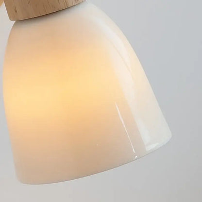 Minimalist iron wood led wall lamp bedroom light with pull chain