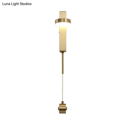 DecorBites™ Minimalist L-Shaped LED Wall Sconce with Pull Chain for Living Room Lighting