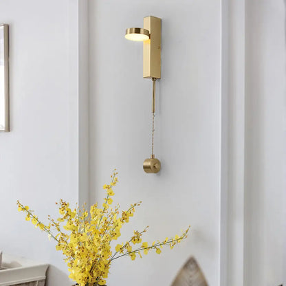 DecorBites™ Minimalist L-Shaped LED Wall Sconce with Pull Chain for Living Room Lighting