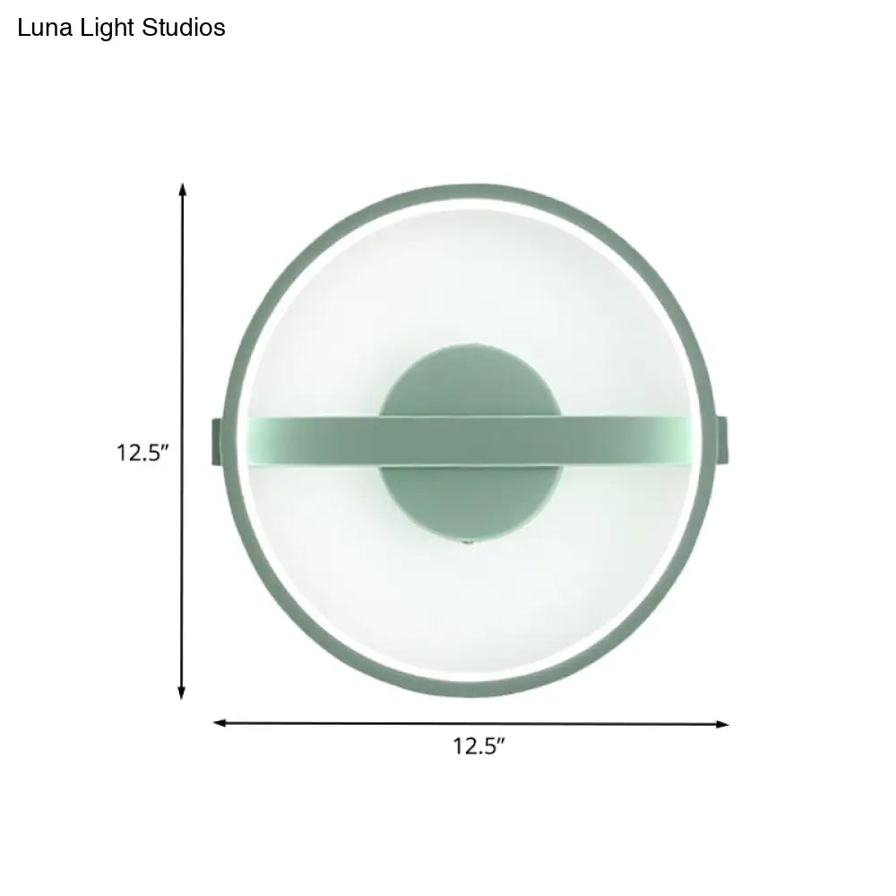 DecorBites™ Minimalist LED Acrylic Wall Lamp in Green - White/Warm Light, 12.5"/16.5" Dia