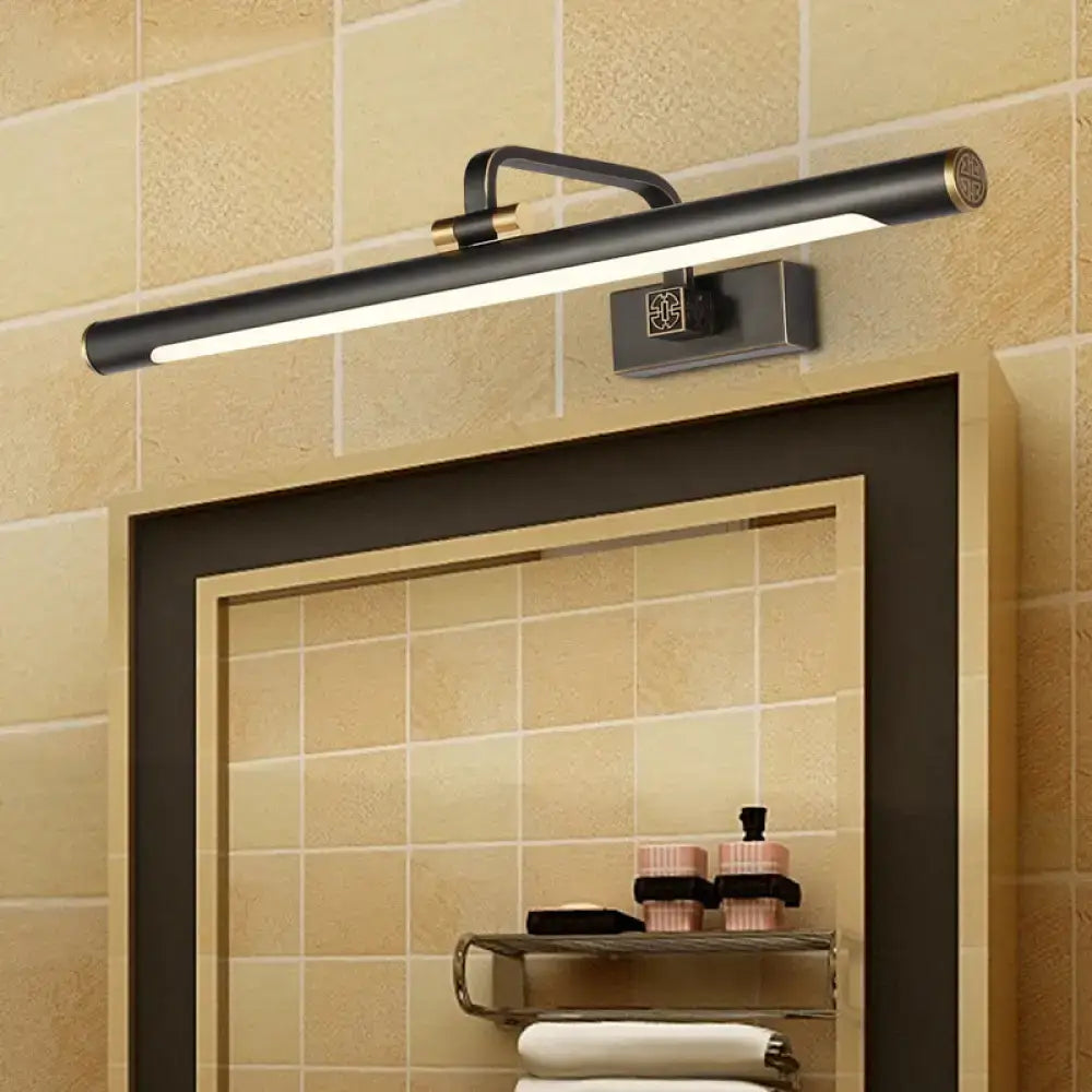 Minimalist led black & gold tubular vanity mirror bathroom light