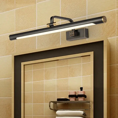 Minimalist led black & gold tubular vanity mirror bathroom light
