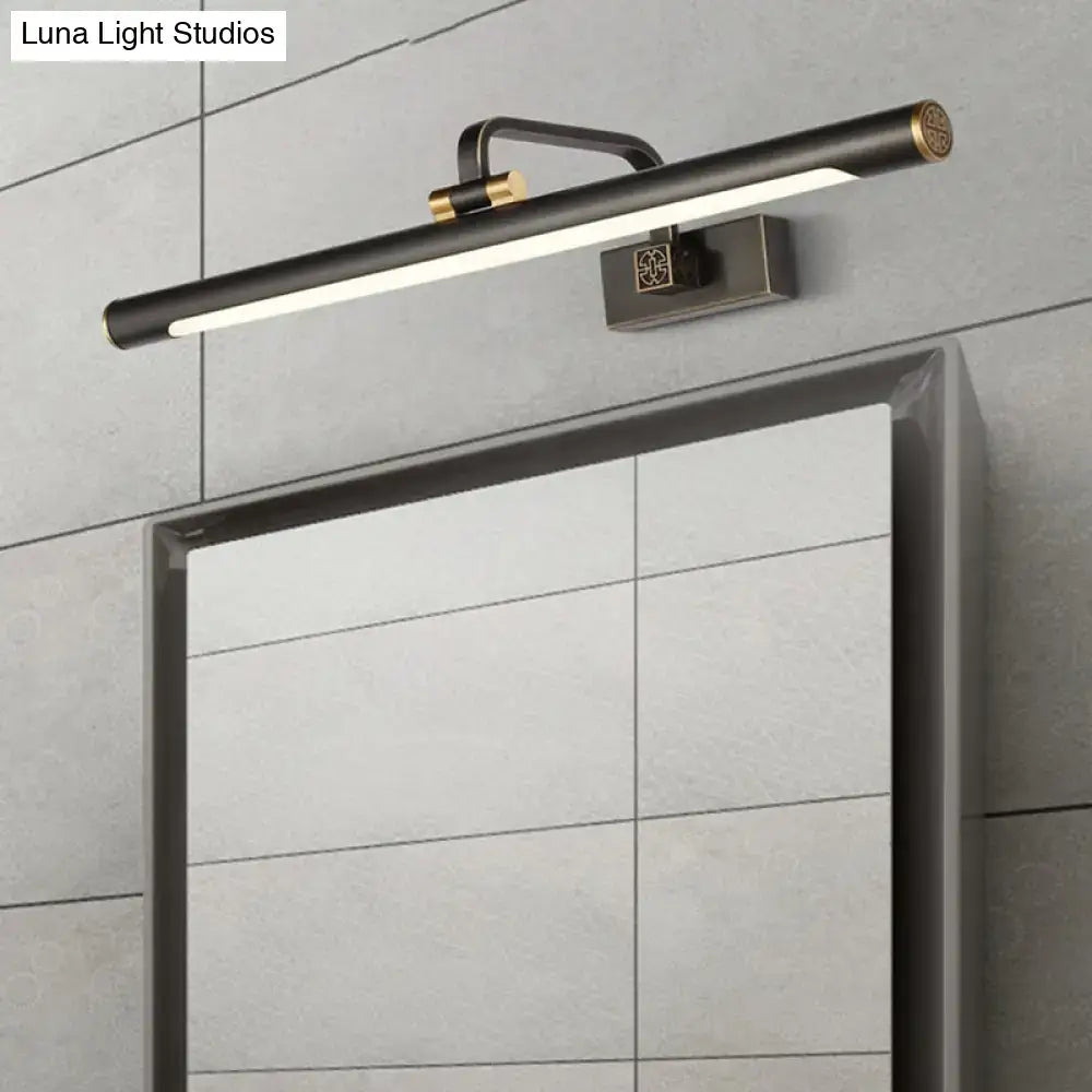 Minimalist led black & gold tubular vanity mirror bathroom light