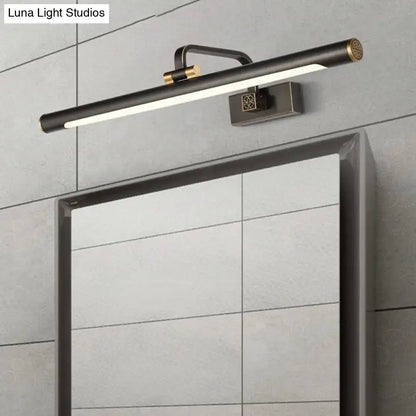 Minimalist led black & gold tubular vanity mirror bathroom light