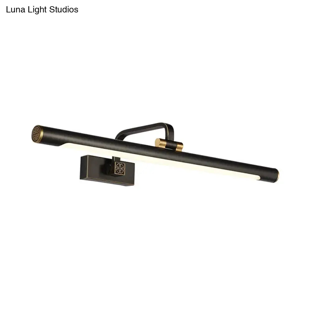 Minimalist led black & gold tubular vanity mirror bathroom light