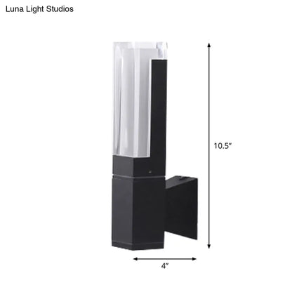 DecorBites™ Minimalist LED Courtyard Wall Lamp in Black, with Warm/White Light and Acrylic 1/2 Head Sconce