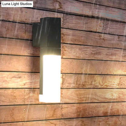 DecorBites™ Minimalist LED Courtyard Wall Lamp in Black, with Warm/White Light and Acrylic 1/2 Head Sconce