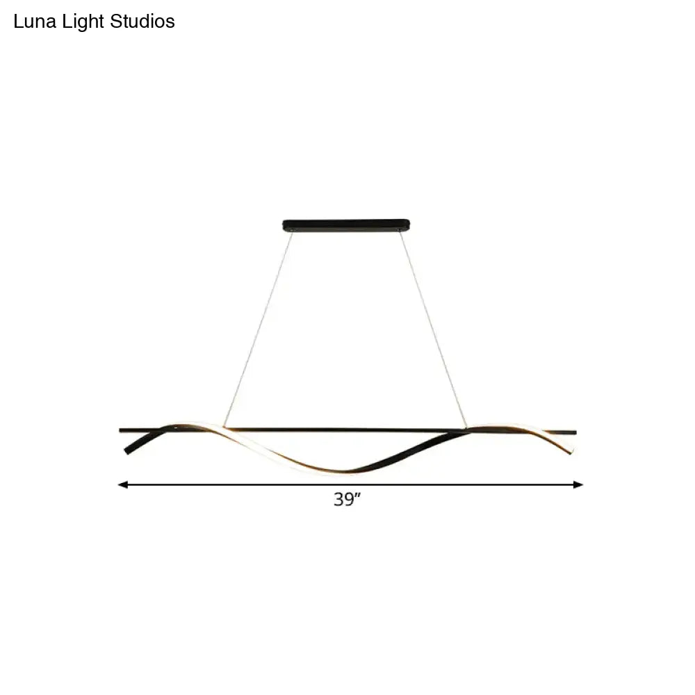 DecorBites™ Minimalist LED Hanging Island Light for Dining Room  in Black, Warm/White Light