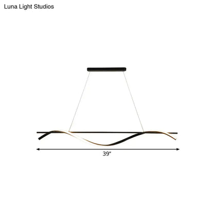 DecorBites™ Minimalist LED Hanging Island Light for Dining Room  in Black, Warm/White Light