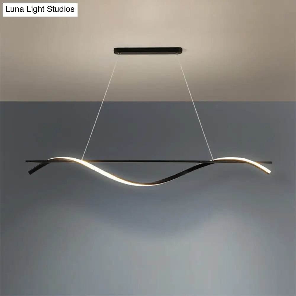 DecorBites™ Minimalist LED Hanging Island Light for Dining Room  in Black, Warm/White Light