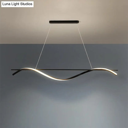 DecorBites™ Minimalist LED Hanging Island Light for Dining Room  in Black, Warm/White Light