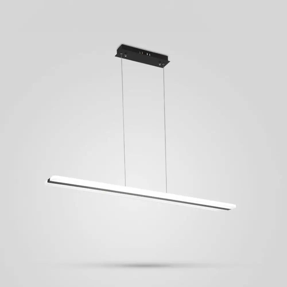 DecorBites™ Minimalist LED Hanging Lamp with Black and White Plank Design - Acrylic Island Lighting for Tables
