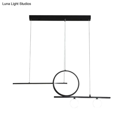 DecorBites™ Minimalist LED Island Ceiling Light with Globe Acrylic Shade for Dining Room and Kitchen