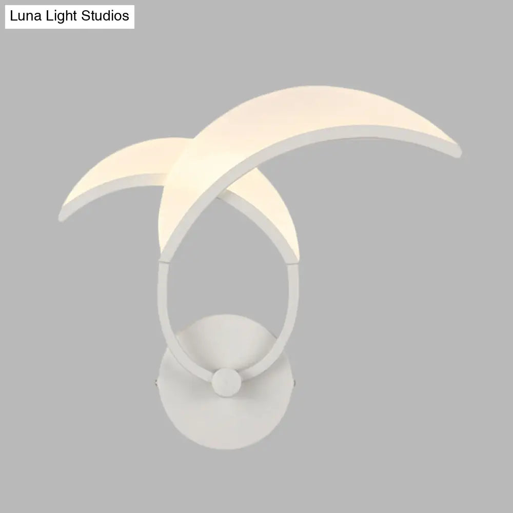 DecorBites™ Minimalist LED Metallic Wall Sconce - White Double Curved Linear Design - Warm/White Light