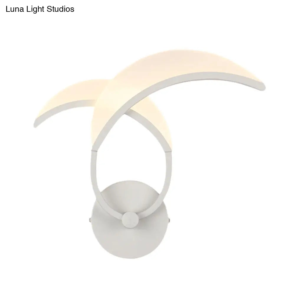 DecorBites™ Minimalist LED Metallic Wall Sconce - White Double Curved Linear Design - Warm/White Light