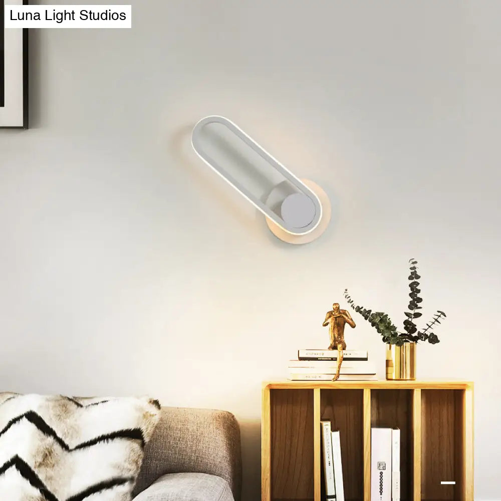 DecorBites™ Minimalist LED Oval Wall Sconce Light for Living Room - Stylish Metal Mount Lighting