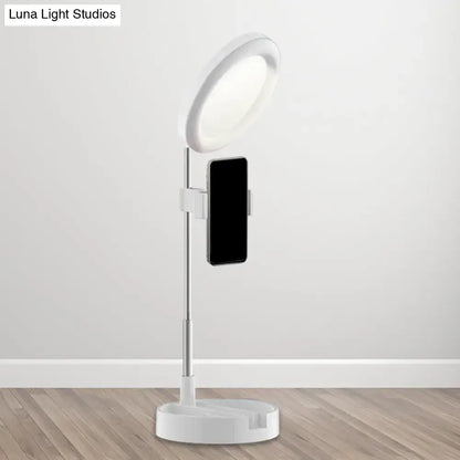Minimalist led ring light with usb power source bedroom phone stand