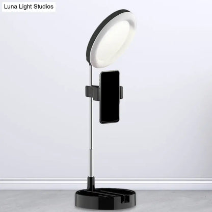 Minimalist led ring light with usb power source bedroom phone stand