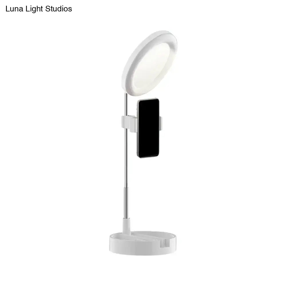 Minimalist led ring light with usb power source bedroom phone stand
