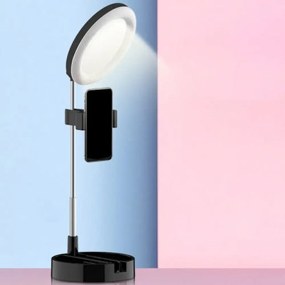 Minimalist led ring light with usb power source bedroom phone stand