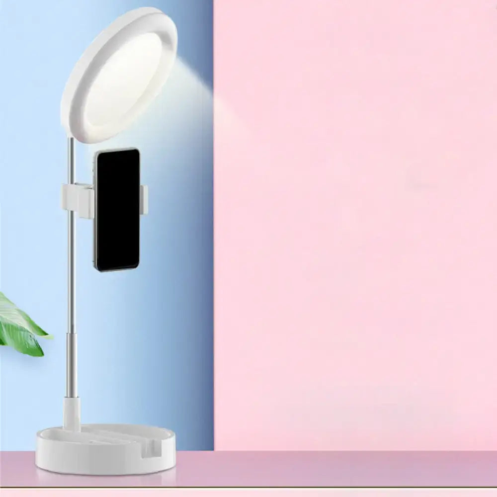 Minimalist led ring light with usb power source bedroom phone stand