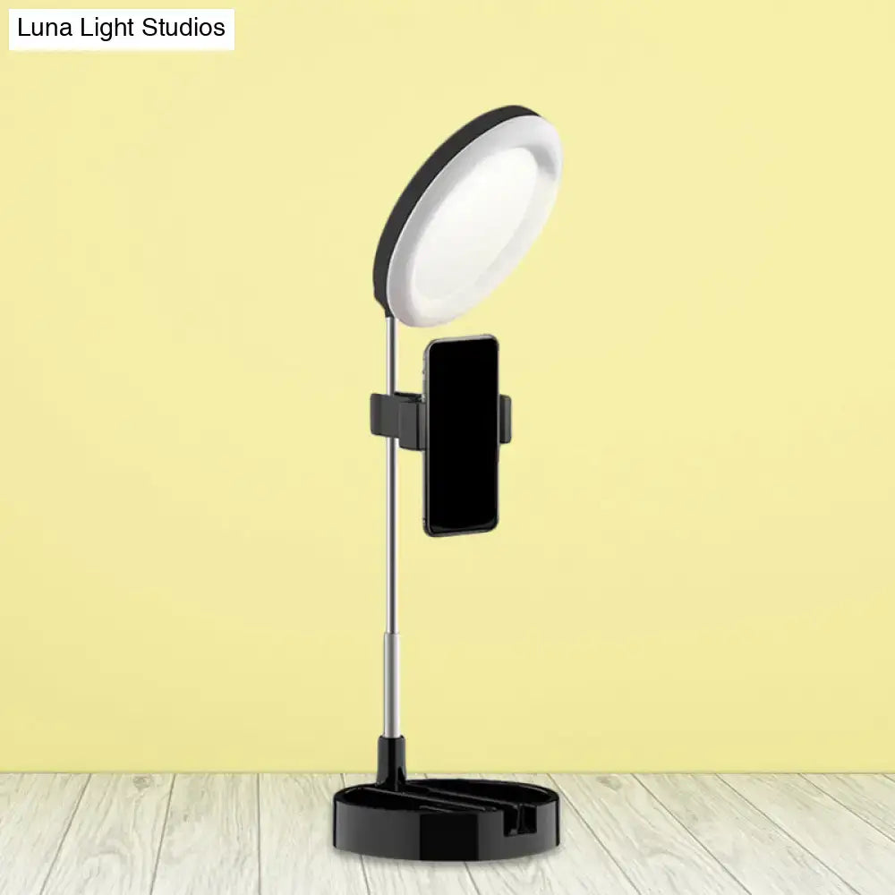 Minimalist led ring light with usb power source bedroom phone stand