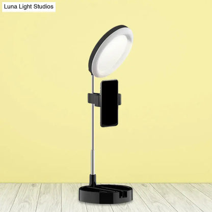 Minimalist led ring light with usb power source bedroom phone stand