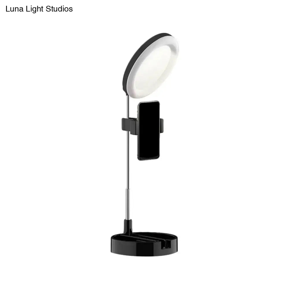 Minimalist led ring light with usb power source bedroom phone stand