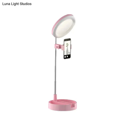 Minimalist led ring light with usb power source bedroom phone stand