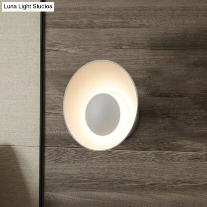 DecorBites™ Minimalist LED Wall Lamp: White/Black/Pink Finish Bowl Sconce Light for Drawing Room