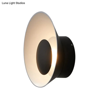 DecorBites™ Minimalist LED Wall Lamp: White/Black/Pink Finish Bowl Sconce Light for Drawing Room
